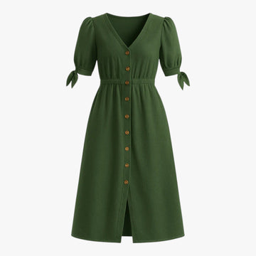 Eliza |Sukienka Midi Elegancka z Bufkami